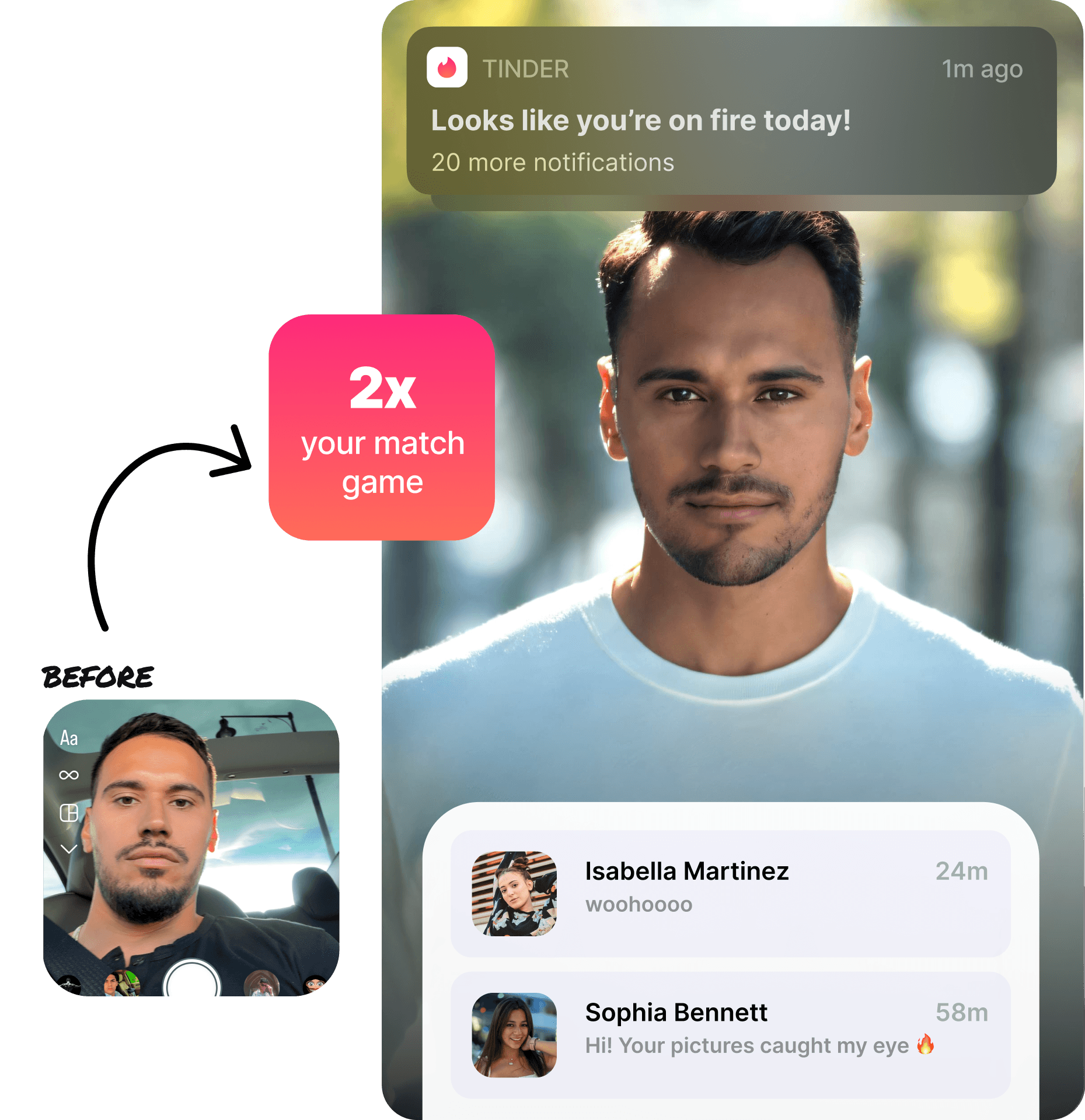 A hero illustration for dating photos, shown on the dating photos page.