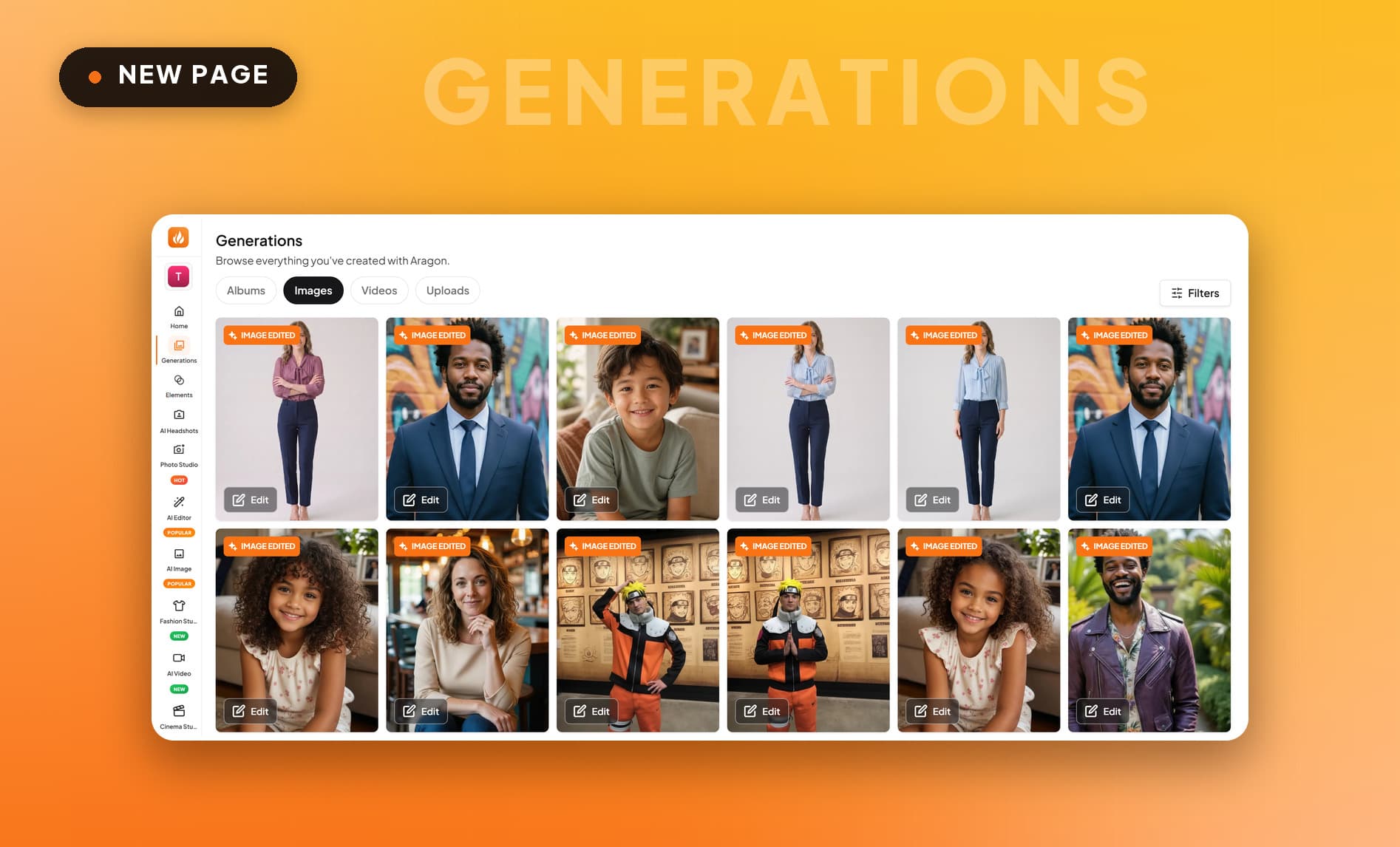 New Generations Page - Everything You Have Created