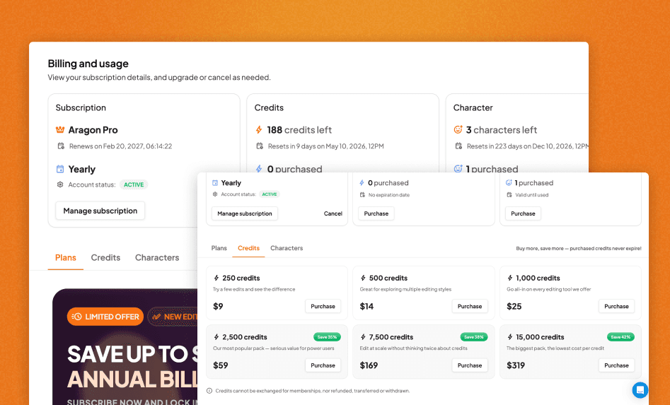 Updated Billing Page - Manage Subscriptions With Ease