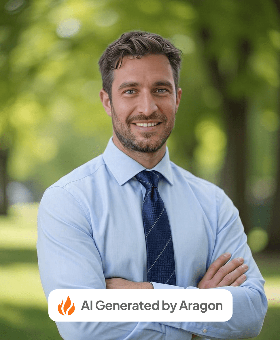 AI headshot generated by Aragon