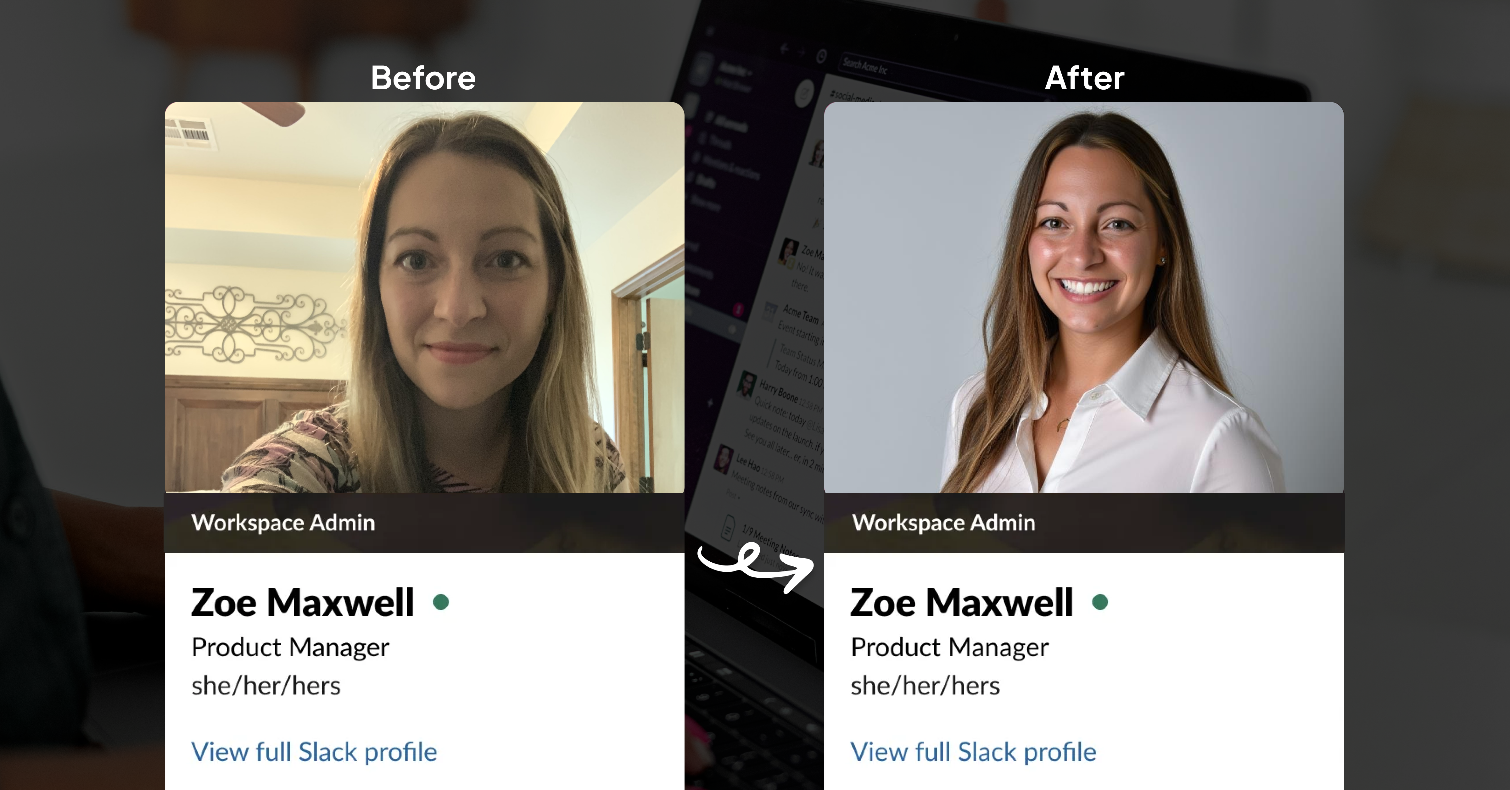 Internal directory headshots