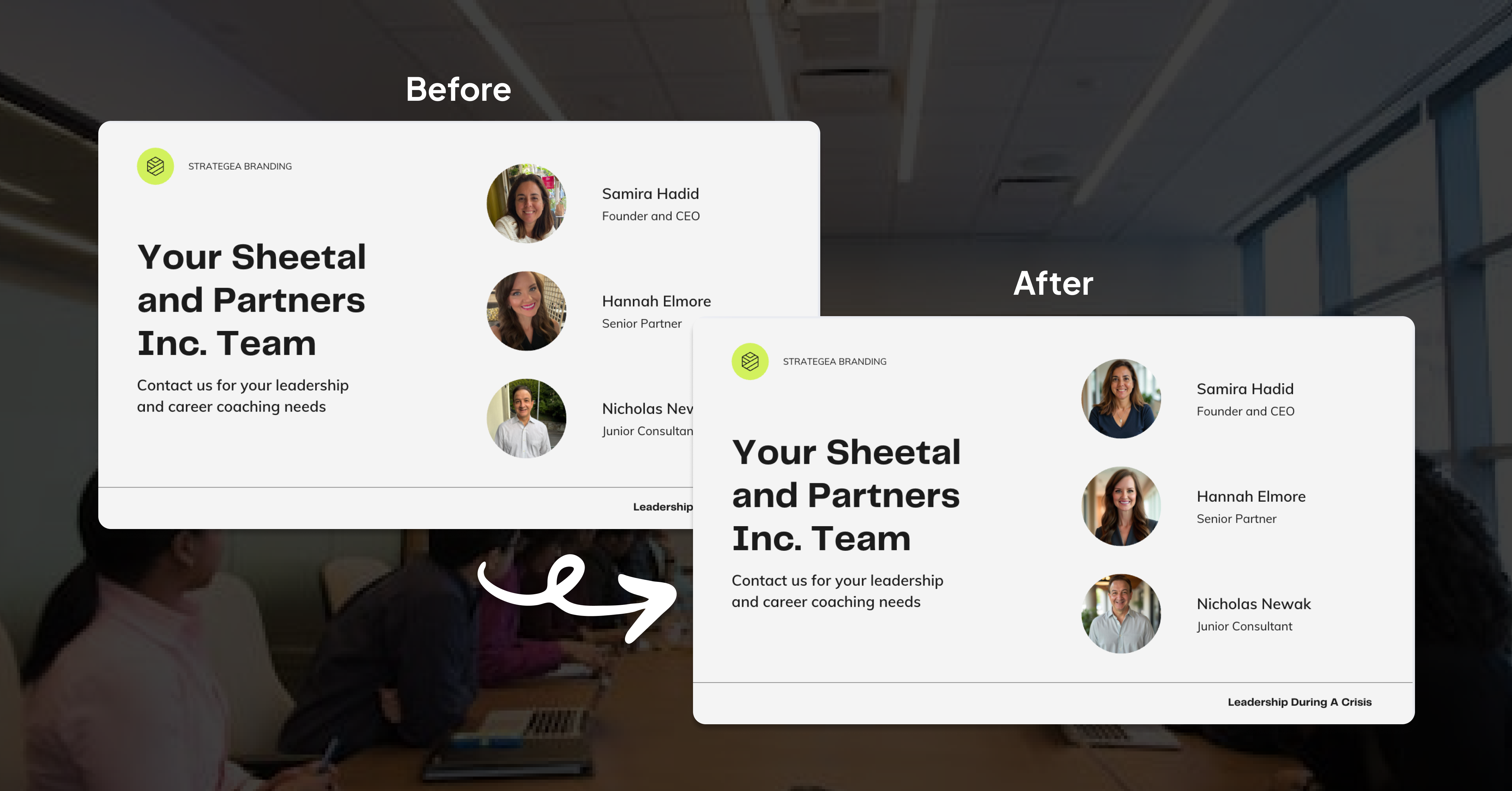 Press kit headshots for media