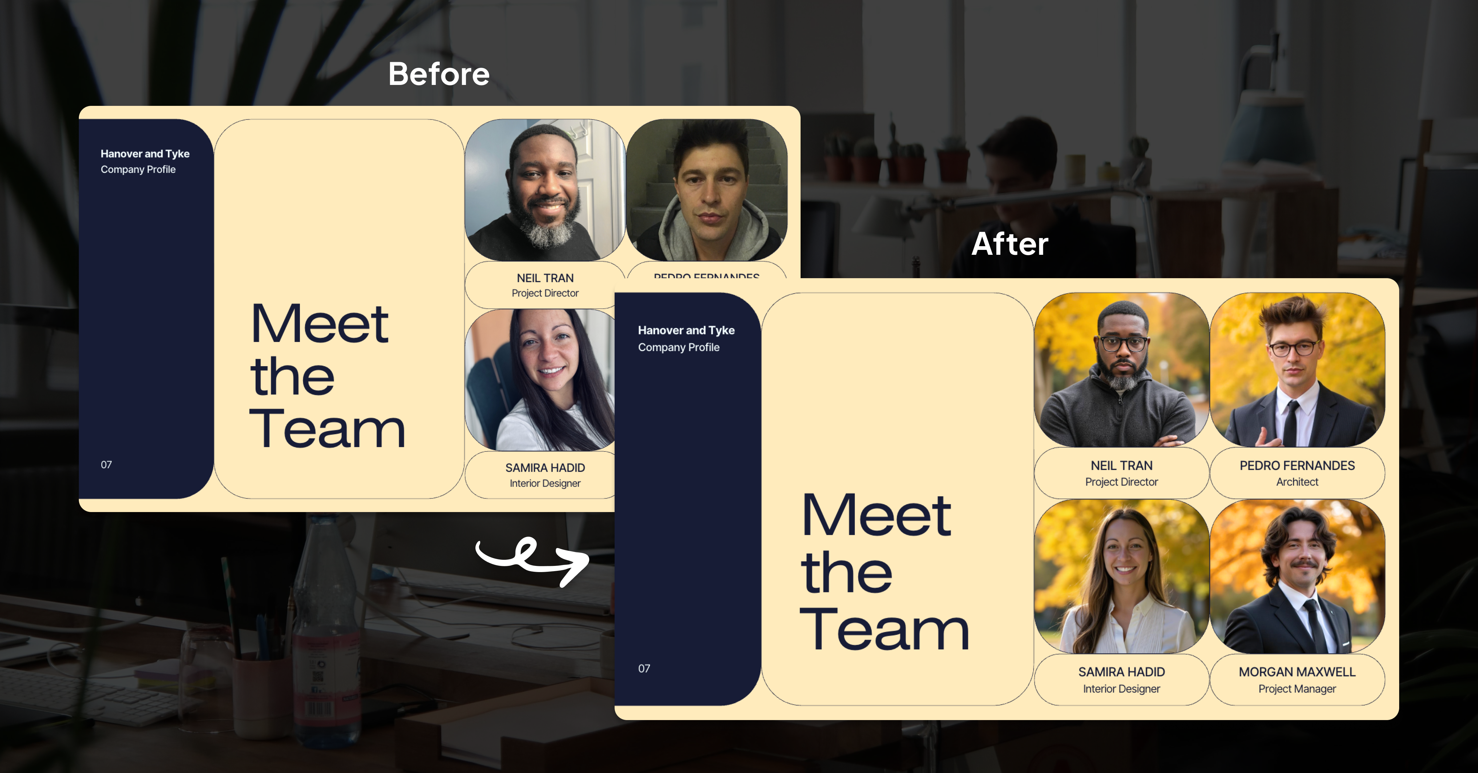 Sales deck headshots